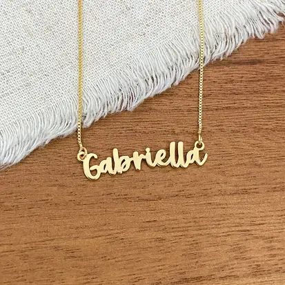 GARGANTILHA NOME PERSONALIZADO FONTE 11 DOURADO
